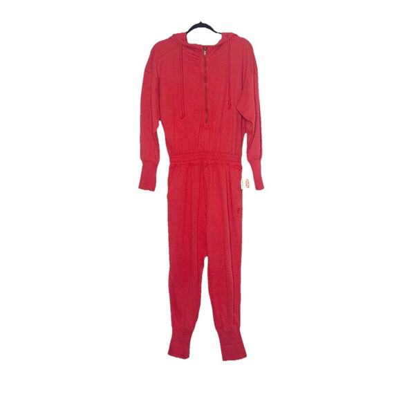 NWT Free People Movement Training Day Jumpsuit Heather Red Size Small - Picture 3 of 7